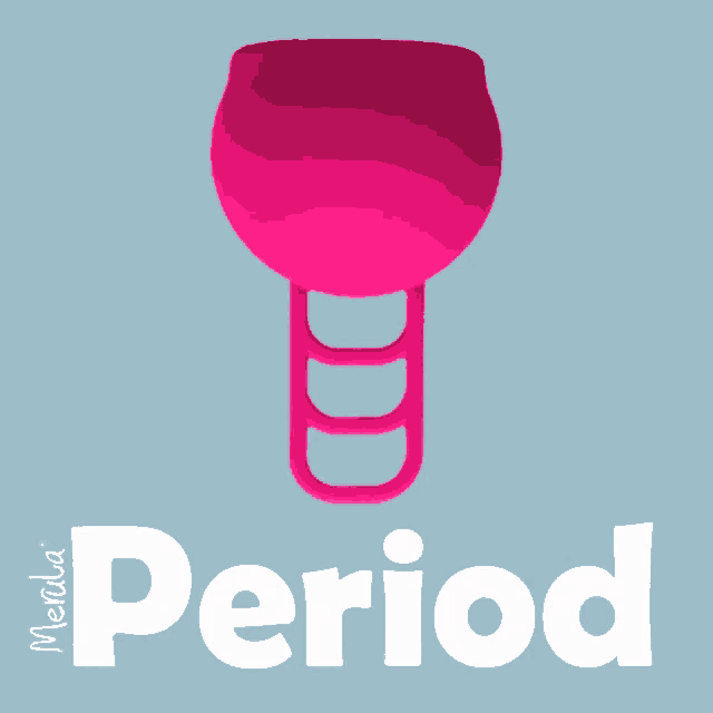 a picture of a pink cup with the word period below it