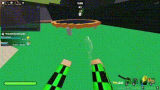 a person is flying through the air in a video game while holding a sword .