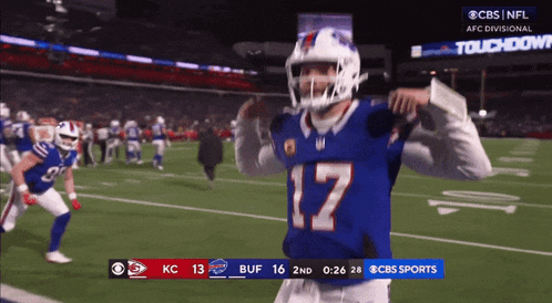 a cbs sports broadcast of a football game between the buffalo bills and the kansas city chiefs