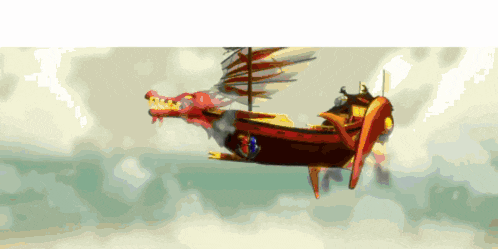 a cartoon drawing of a dragon flying in the air