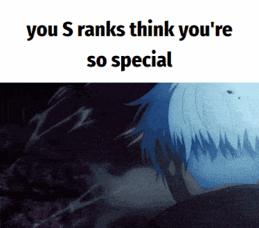 a picture of a person with the words " you s ranks think you 're so special "