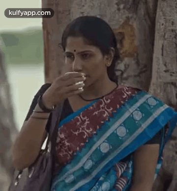 Drinking Tea.Gif GIF - Drinking Tea Sajna Sudheer Actress GIFs