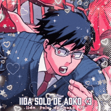a picture of a man in a suit and tie with the words ida solo de aoko