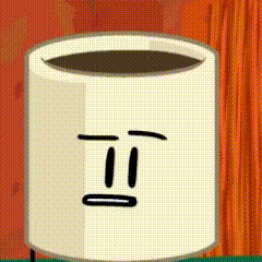 a cartoon drawing of a cup of coffee with a face .