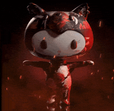 a statue of a cat with lightning coming out of it