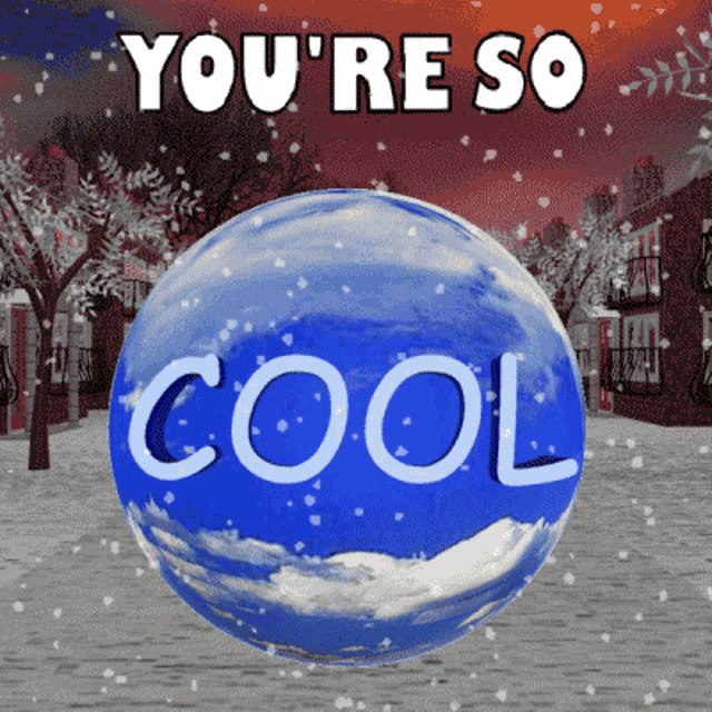 a globe with the word cool on it