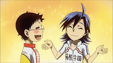 two anime characters are standing next to each other with one wearing a shirt that says ' shoku ' on it