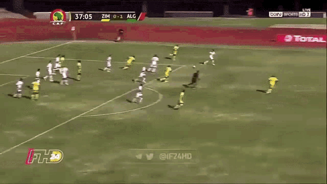 a soccer game is being shown on bein sports hd