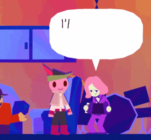 a cartoon character with a speech bubble that says i 'm on it