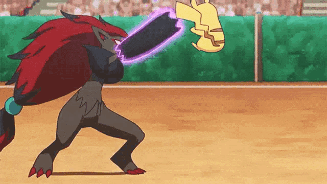 a cartoon character is fighting another cartoon character with a sword