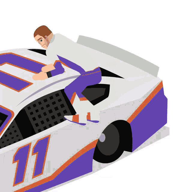 a race car with the number 11 on the side of it