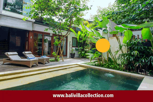 a picture of a swimming pool with the website www.balivillacollection.com underneath it