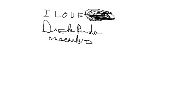 a black and white drawing that says i love dick panda meerkats