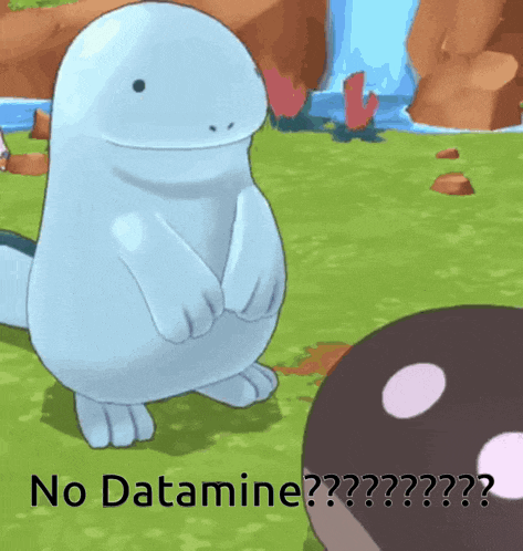 a cartoon character with the words no datamine written on it