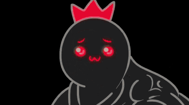 a drawing of a man with a red crown on his head