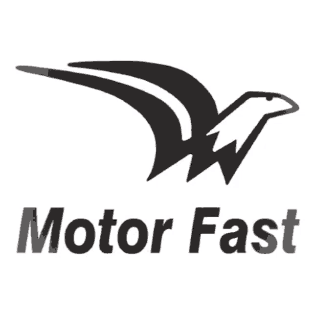 a black and white logo for motor fast with a bird on it