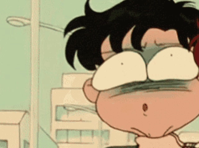 a cartoon character is making a funny face