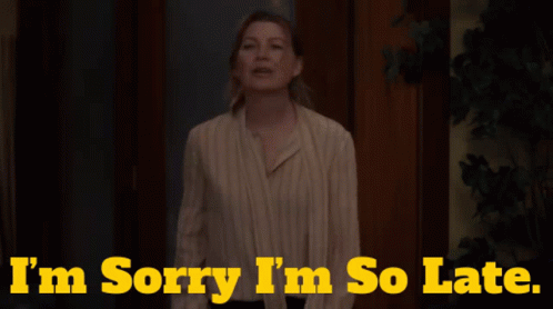 Greys Anatomy Meredith Grey GIF - Greys Anatomy Meredith Grey Im Sorry Im So Late GIFs