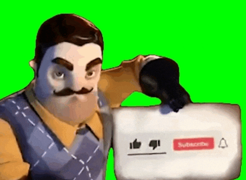 a man with a mustache is holding a sign that says subscribe .