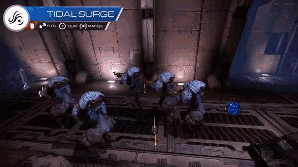 a screenshot of a video game that says " tidal surge "
