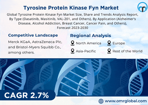 an advertisement for tyrosine protein kinase fyin market