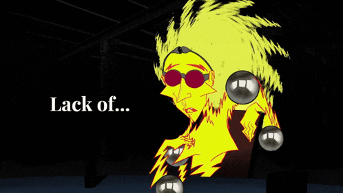 a cartoon of a man with a lightning bolt on his head and the words " lack of ... psychotherapy "