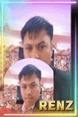 a picture of a man with the name renz below him