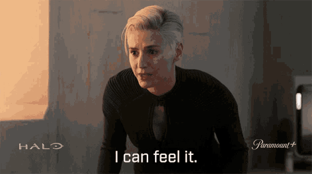 a woman says " i can feel it " in a halo advertisement