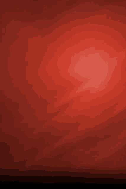 a red background with a black border and a light shining through it