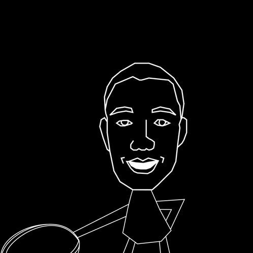 a cartoon drawing of a man holding a ball