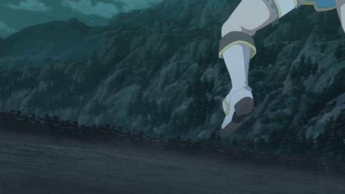 a woman with white hair is kneeling down with a sword