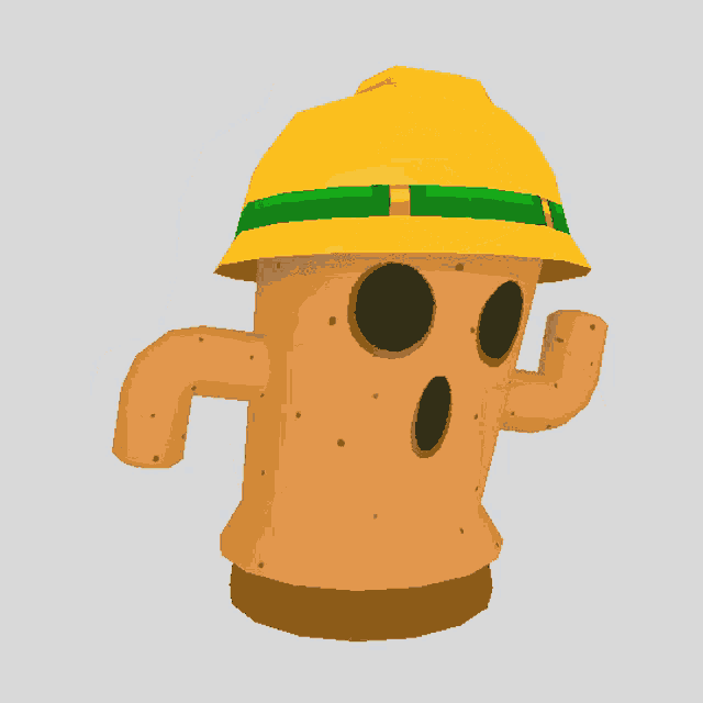 a cartoon cactus wearing a yellow hard hat