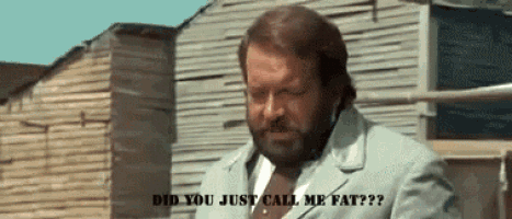 a man with a beard says did you just call me fat ?