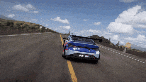a racing car with the number 98 on the back