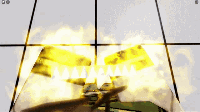 a screenshot of a video game shows a shark 's mouth with sharp teeth