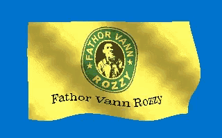 a yellow flag that says father vann rozzy