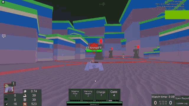 a screenshot of a video game with the name ff ahmedpf on the top left