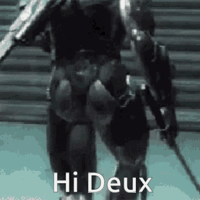 a video game character says hi deux on the screen