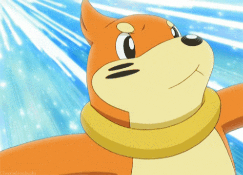 a cartoon character with a yellow scarf around his neck is smiling