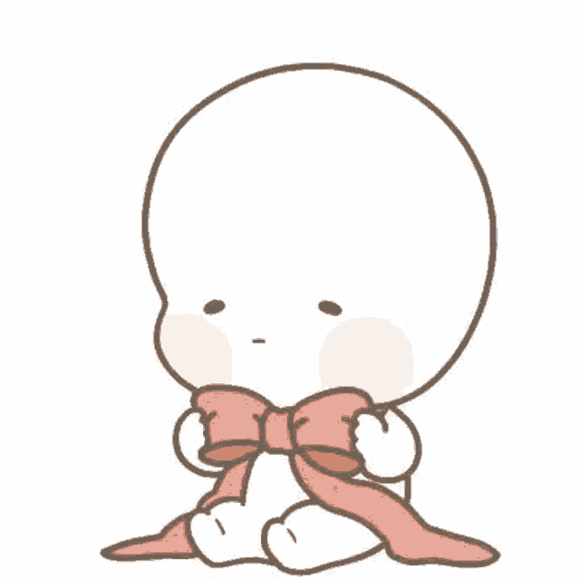 a cartoon drawing of a baby with a bow and a heart above his head .