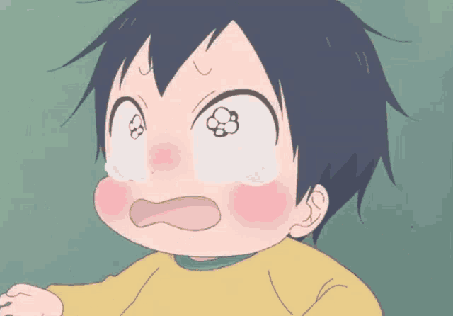 a little boy with tears running down his face
