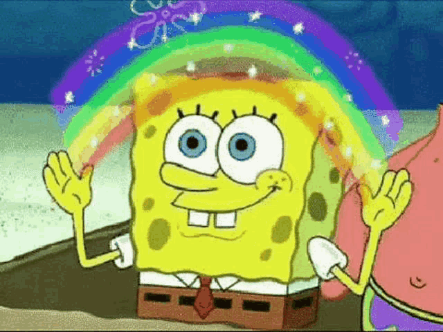 Spongebob Squarepants Nobody GIF - Spongebob Squarepants Nobody Rainbow GIFs
