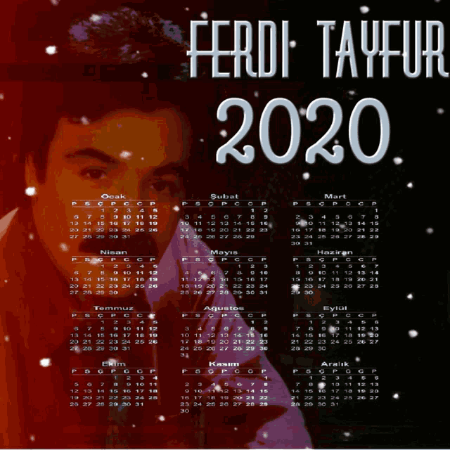 a calendar for the year 2020 with ferdi tayfur written on it