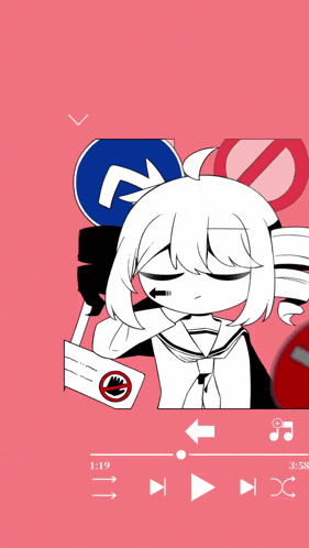 a cartoon of a girl holding a sign with a no smoking sign on it