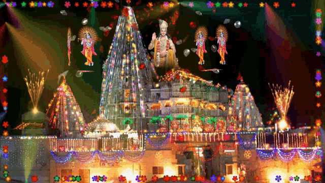 Krishna Janmashtami Flowers GIF