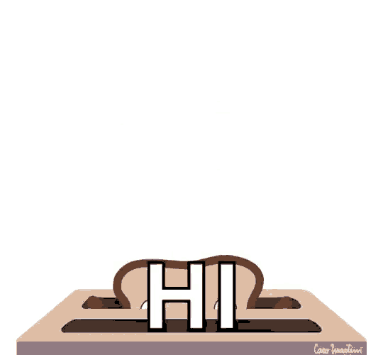 a cartoon illustration of a slice of bread saying hi