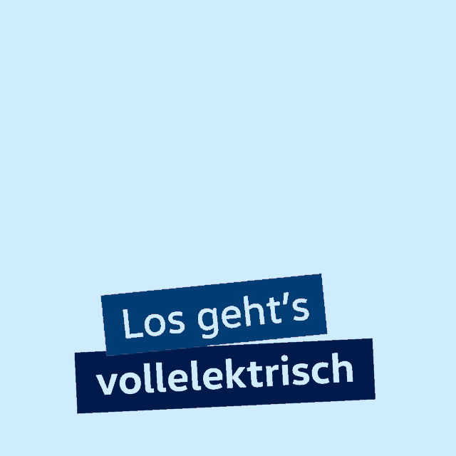 a red volkswagen van with the words los geht 's mit den liebsten