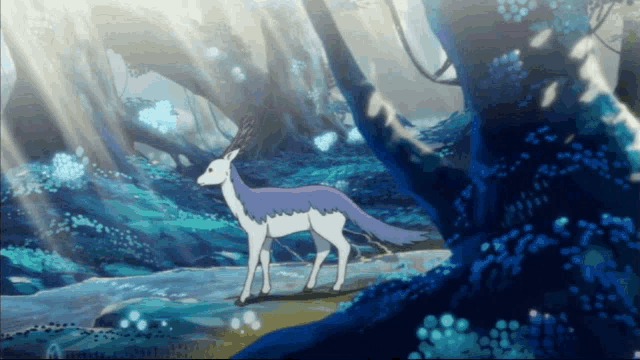 a cartoon drawing of a deer with a long tail