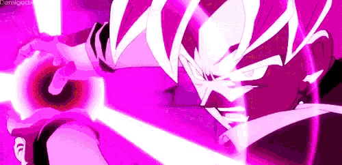 a purple and white cartoon character is holding a purple object in his hand .