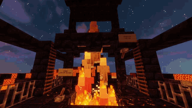 a minecraft screenshot of a building with a sign that says " do not enter "